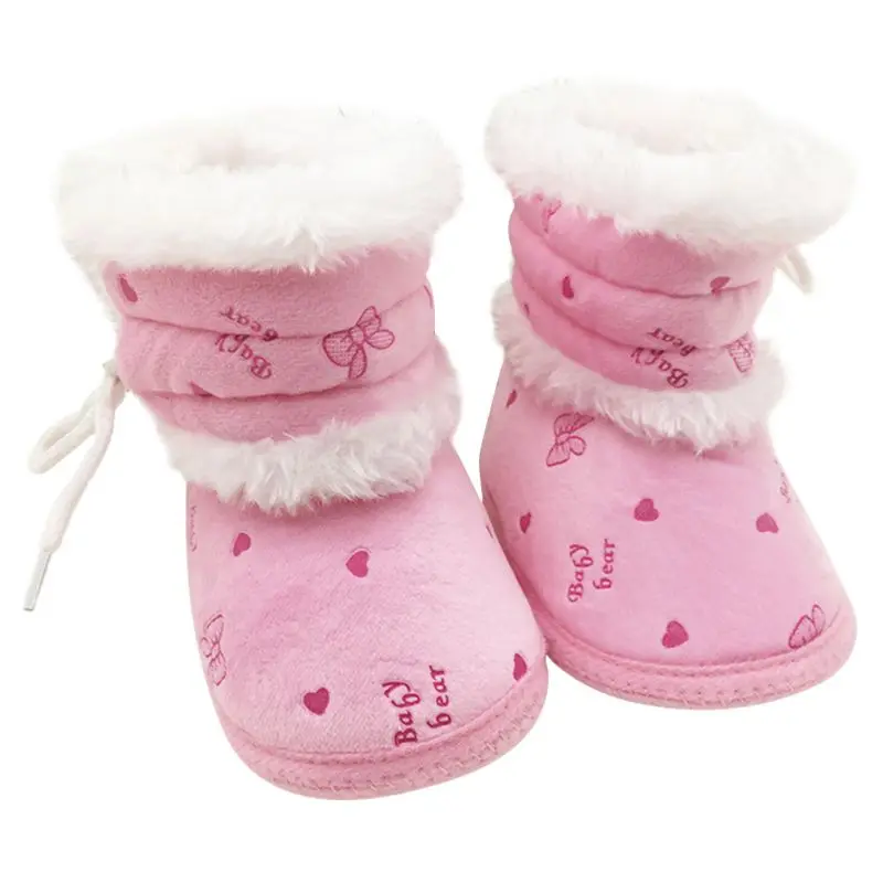 Infant Toddler Baby Prewalker Crib Boots Kids Girls Warm Winter Snow Shoes