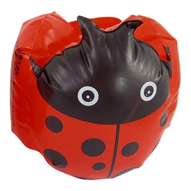 

Pair Kids Beach Ladybug Print Inflatable Float Swimming Arm Bands Red Black