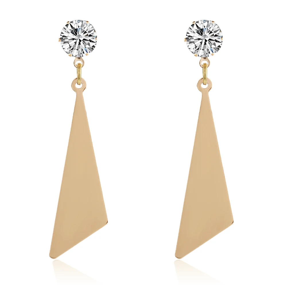 New Geometric Earring Fashion Punk Golden Triangle Fan Shaped Ear Stud