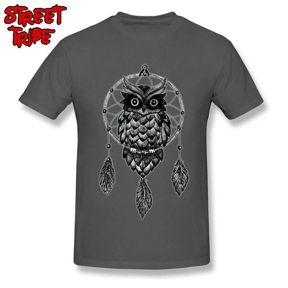 Dream Catcher Owl All Cotton Men Short Sleeve Tops Tees Summer Summer Autumn T-Shirt Design Tops T Shirt Hip Hop Crewneck Dream Catcher Owl carbon