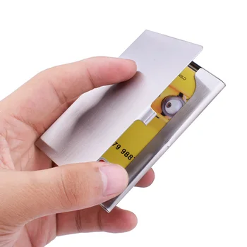 

Card Holder Stainless Steel Silver Credit Card Case Men ID Card Box Tarjetero Porte Carte Monedero