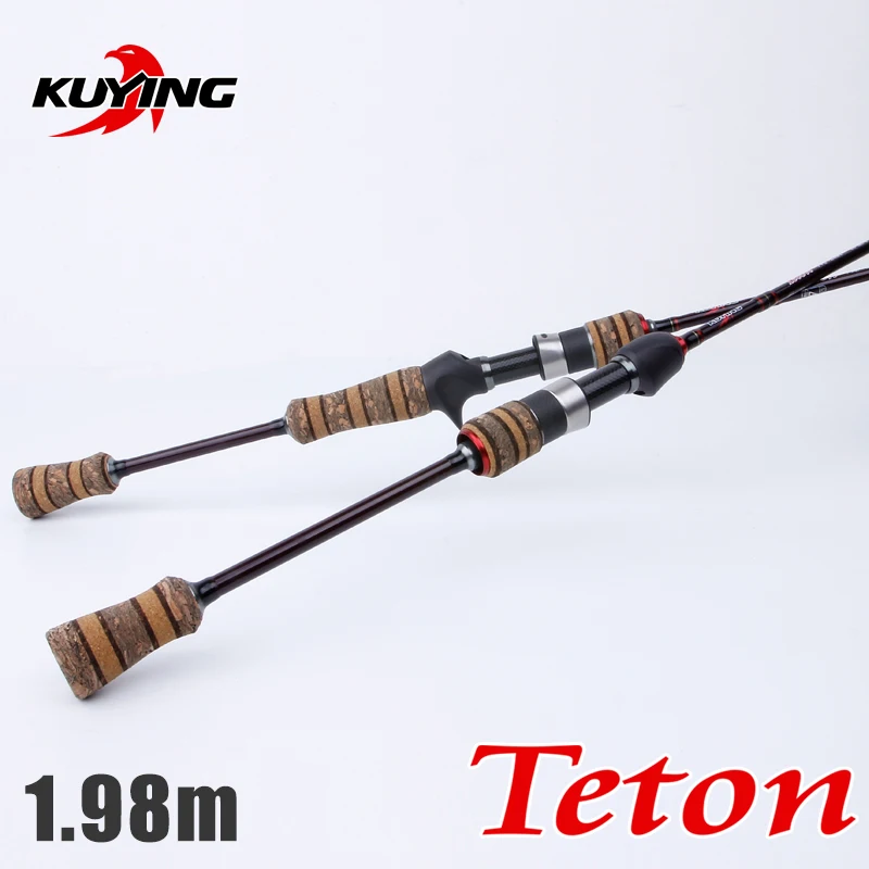 KUYING Teton 1 98m Soft Casting Spinning Lure Fishing Rod Pole Cane Light 2 Sections Carbon