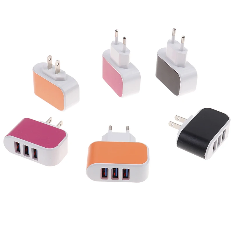 Адаптер зарядного устройства для телефона 3 порта USB концентратора 5 В 1 А стандарт