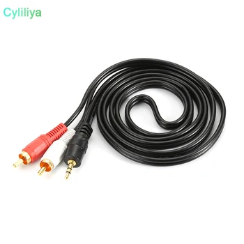 

AUX Jack 3.5mm to 2 RCA Audio Cable Adapter male to male Audio Cable for Mp3 Mp4 Player Mobile Phone 500pcs/lot