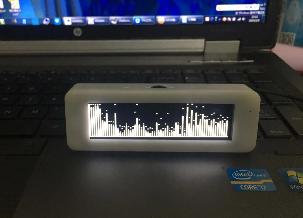 GHXAMP 3,12 дюймов OLED музыкальный спектр дисплей Голосовое управление автомобиля DIY VU измерительный усилитель микрофон 8 дисплеев эффекты раз 5 В - Цвет: White Color