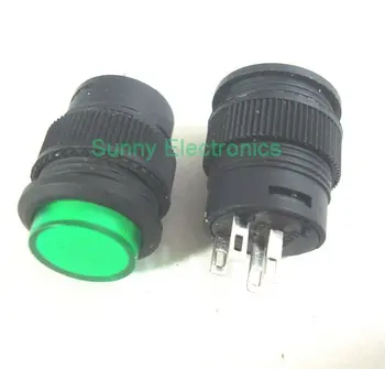 

16MM self-lock push button switch ON-OFF with LED lighting DC 3V Green 50PCS