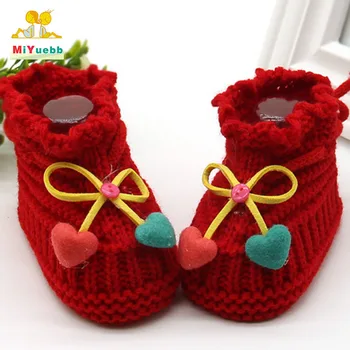 

Baby Learn to walk boy girl crochet knitting line Bow shoes toddler shoes newborn -6 months knitting baby soft slippers XZ9