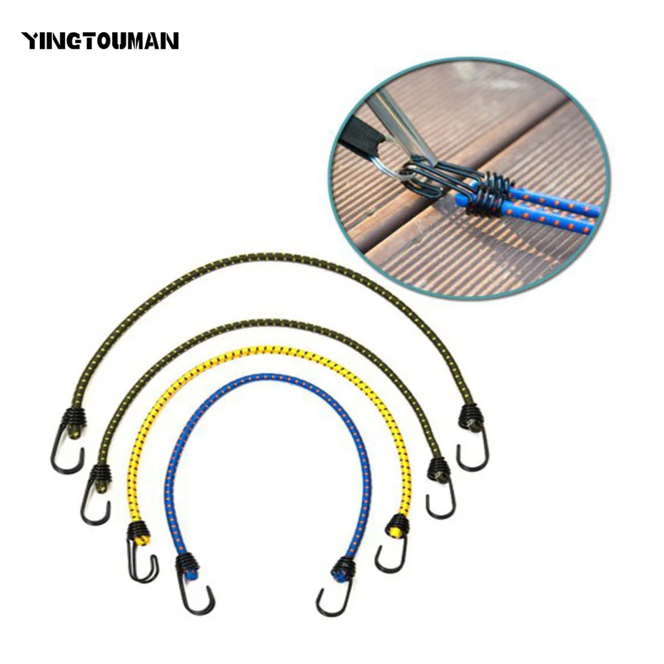 YINGTOUMAN Camping Multifunction Elastic Rope Double Hook Bungee Cord Tent Line Outdoor Multi