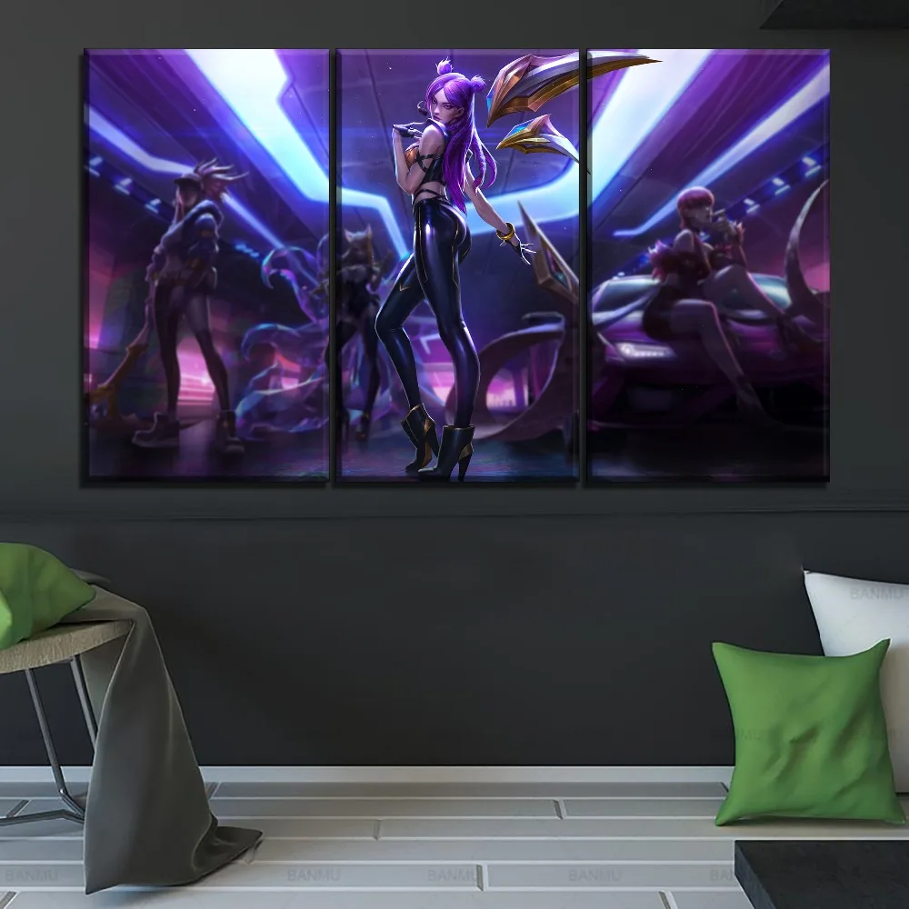 

3 Piece Kai'Sa League Of Legends Sexy Girl Hero Game Painting Modern Wall Artwork Home Decorative On Canvas Print Modular Poster