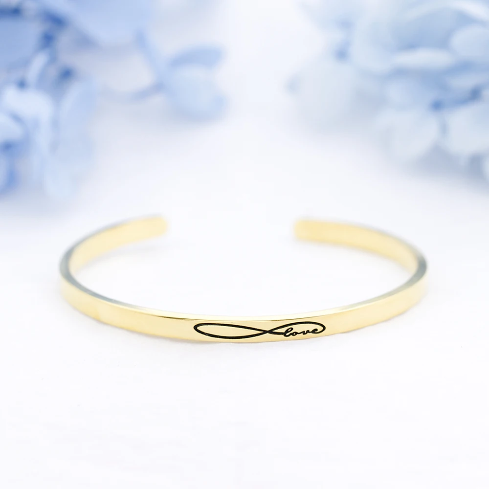 

Fashion Expandable Stainless Steel For Women Gift Cuff Bangle Jewelry Letter Bracelet Charm Bracelet Adjustable Wire Bangle