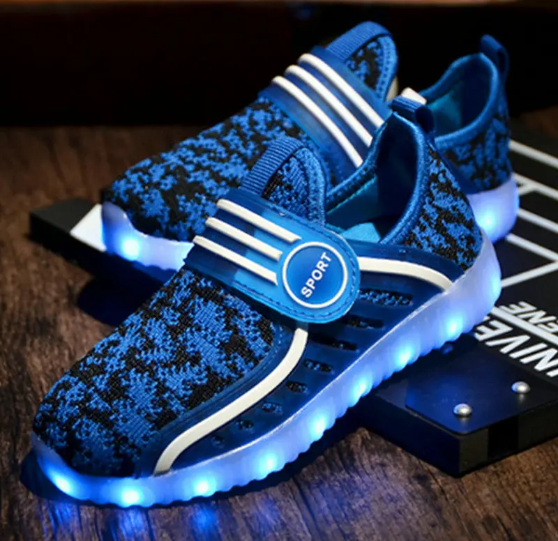 

New USB Charge Luminous Glowing Kids Sneakers Lighted LED lights Children Shoes Girls Boys Casual Shoes Sport Running shoes