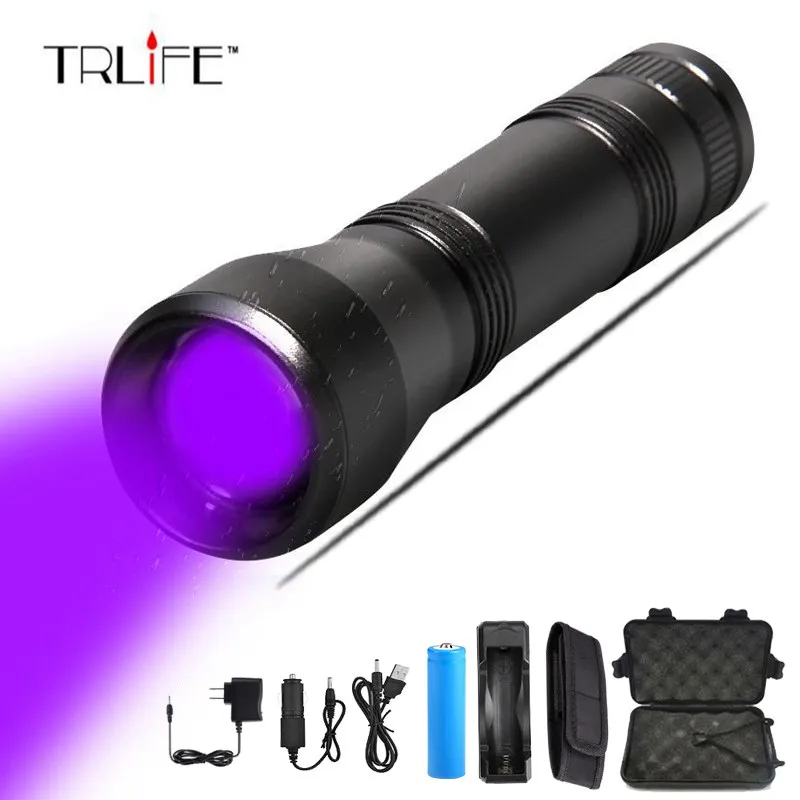 UV Flashlight LED 395nm torch Lamp Purple Violet Ultraviolet ray 5Mode
