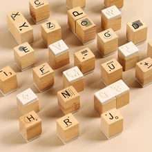 28 pcs/set Vintage alphabet decoration wood stamp wooden rubber stamps for scrapbooking stationery DIY craft standard stamp 12 pcs set cute wooden box diary stamp set wood stamps for kids decor diary diy scrapbooking rubber stamp letters