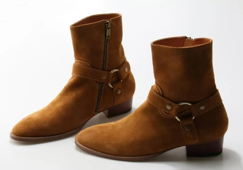 

Autumn Winter Flat Ankle Boots Round Toe High Quality Buckle Strap Short Boots Woman High Quality Dress Real Photo