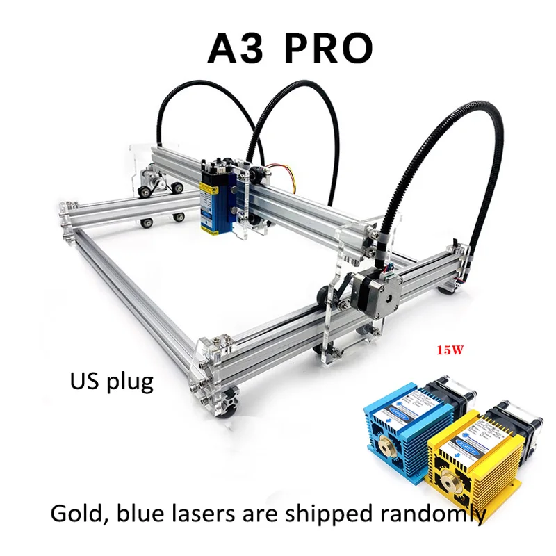 A3 Pro мини лазерный станок для резки 5500wm/3500wm/5500 mw/7 w/15 w лазерный станок DIY лазерная головка гравированное дерево для резки PWM US Plug - Цвет: 11