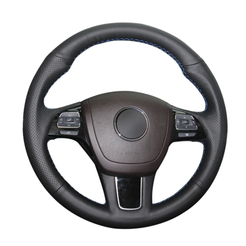 

Hand-stitched PU Artificial Leather Steering Wheel Cover for Volkswagen VW Touareg 2011 2012 2013 2014 2015 2016 2017