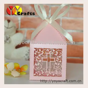 

2017 Christian favor custom cross shape cheap price candy box
