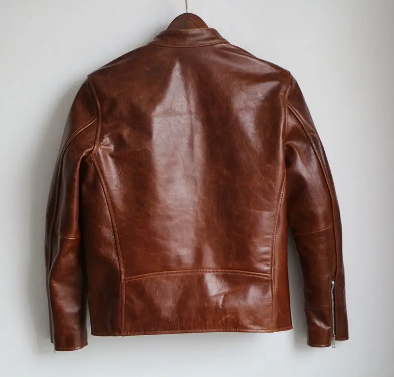 Free shipping,Special oil cowhide jacket.super American style.genuine leather jackets.man biker's jacket,top classic coat. lambskin coat