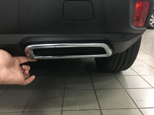 For Peugeot 3008 5008 2017 2018 Car Styling Exterior ABS Chrome Rear Exhaust Muffler End Pipe Sticker Cover 2pcs