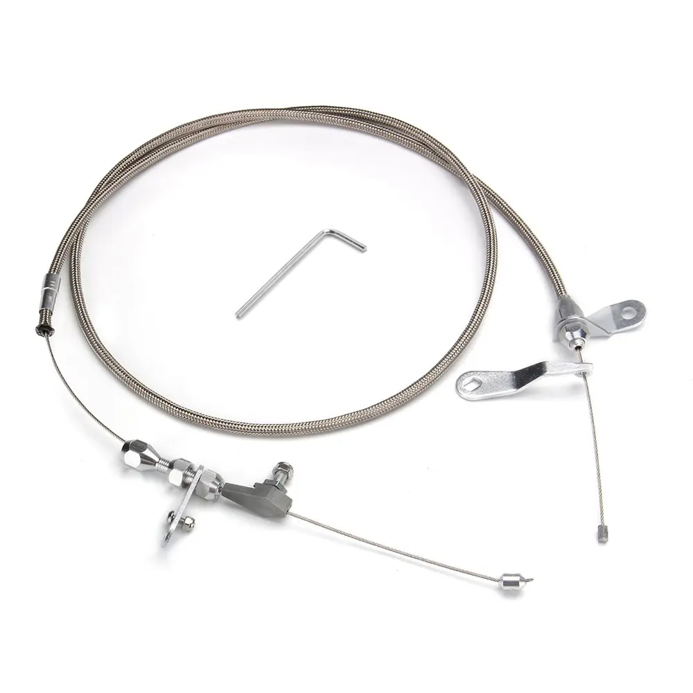 

For Ford C4 Stainless Braided Kick Down Cable Transmission Detent Kickdown Trans C-4 Fine Workmanship