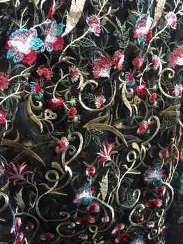 

S-3932 net lace fabric Nigerian french tulle lace fabric high quality African lace fabrics for wedding dress