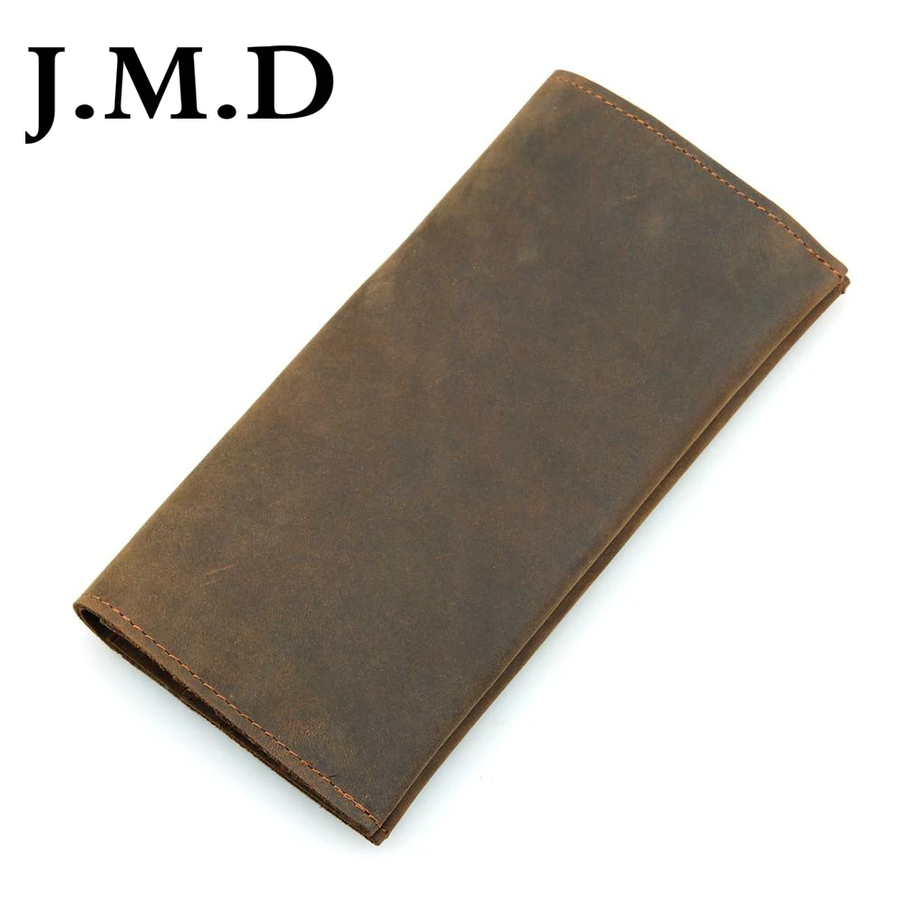 

JMD 2017 New Arrival 100% Crazy Horse Leather Long Wallet Coin Purse 8112