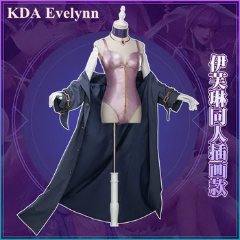 

[Per-sale] Game LOL Evelynn Agony's Embrace Illustration Magazine Style Sexy Dress Cosplay Costume For Halloween Free Shipping.
