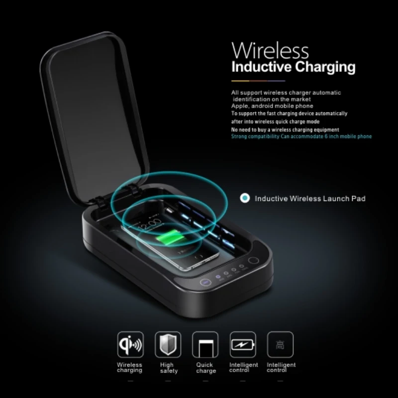  2018 New Design KY-MS07 Phone Wireless inductive Charge& household UV Sanitizer Disinfector For Sma