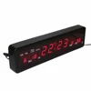 De bureau Électronique Alarme Horloges Numérique LED Horloge Murale avec Intérieure Température Calendrier Semaine Date Houly Carillon Rouge Affichage ► Photo 3/6