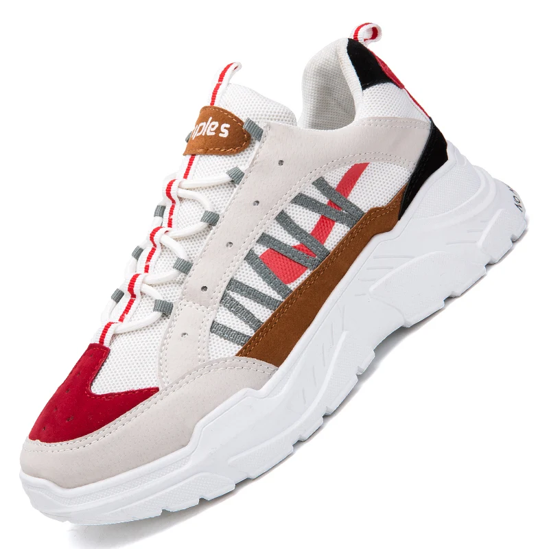 

YRRFUOT Men's Running Shoes Breathable Thick Bottom Non-slip Sports Shoes Trend Man Sneakers High Quality Lace-up Jogging Shoes
