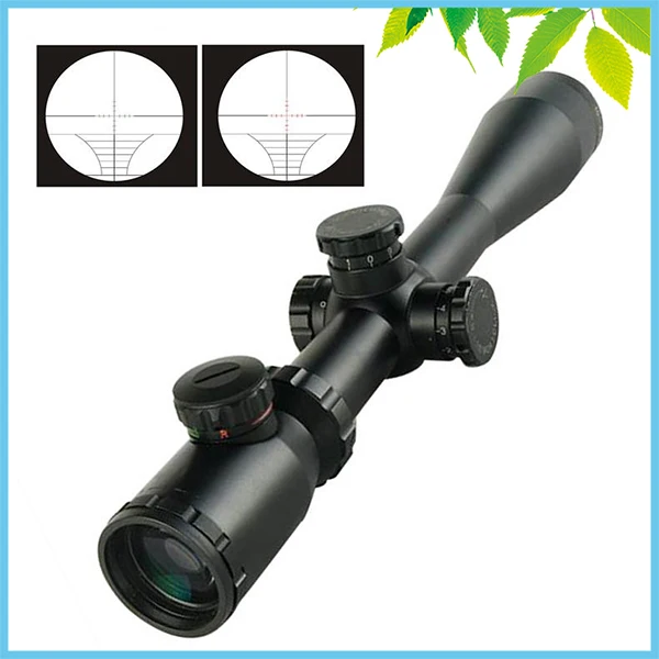 Cheap 10-40X50 Tactical Sniper Riflescope Zoom Hunting Green Red Dot Glass-Etched Rangefinder Reticle Rifle Scope w/ 20mm Mount