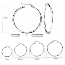 Todorova – boucles d'oreilles en forme de grand cercle pour femmes, anneau lisse, bijoux en acier inoxydable