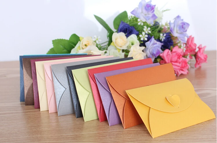 

100pcs/lot Free shipping new style Shimmery envelopes invitation card business cards packing bag 105*72mm