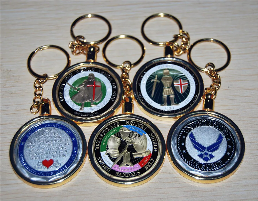

Independent sale!!!precious metals gold silver Commemorative Coins Key Chain,Challenge Coin protection shell