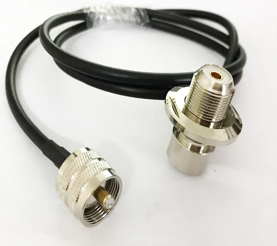 Разъем SO239 UHF Female к PL259 Male для автомобильной мобильной радиоантенны RG58