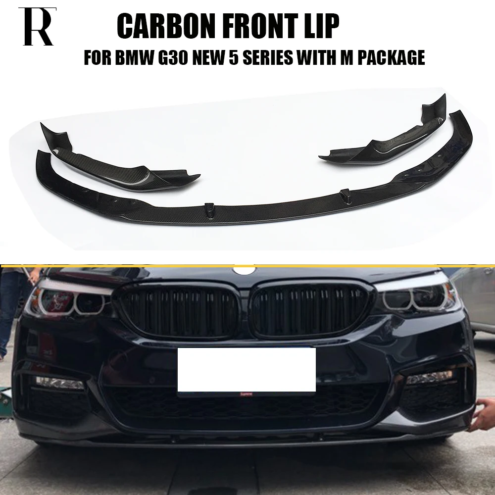

G30 G31 M Performance Style Carbon Fiber Front Bumer Lip Spoiler with Splitter for BMW 520 530 540 550 with M Package 2018 UP