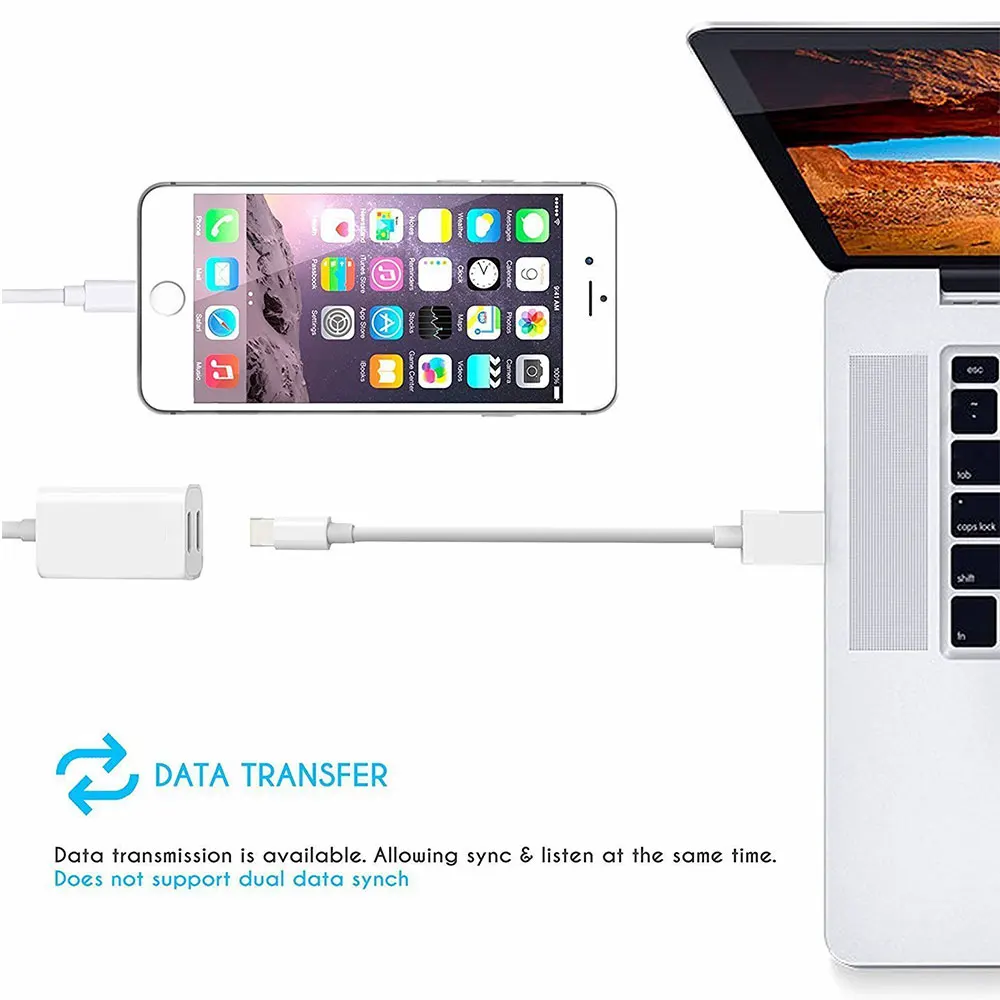 Ascromy 2 in 1  For Apple iPhone 7 Plus 8 X 10 Adapter Splitter Dual Headphone Jack Audio Charge Cable Adapter Phone Accessories (6)