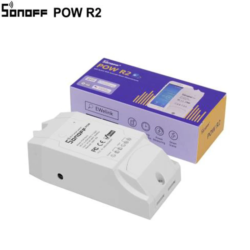 Sonoff Pow R2, 16A WiFi смарт-светильник, переключатель монитора энергопотребления с функцией обмена синхронизации через приложение Android IOS