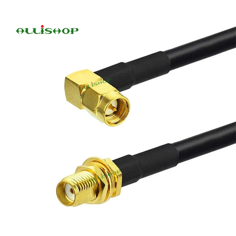 SMA разъем мужской правый угол SMA для женщин Расширение Wi-Fi RG58 кабель штекер к гнезду антенный кабель 1 м 3 м 5 м 8 M 10 м 12 м 15 м
