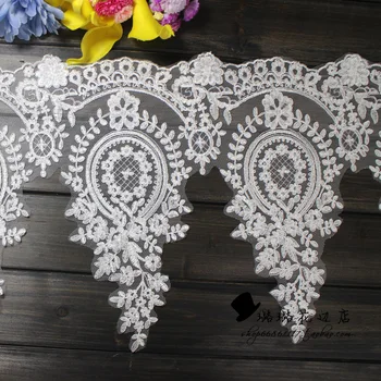 

White wedding dress lace trimming embroidery lace fabric Headdress trim lace trim Sewing clothing accessories Diy Craft