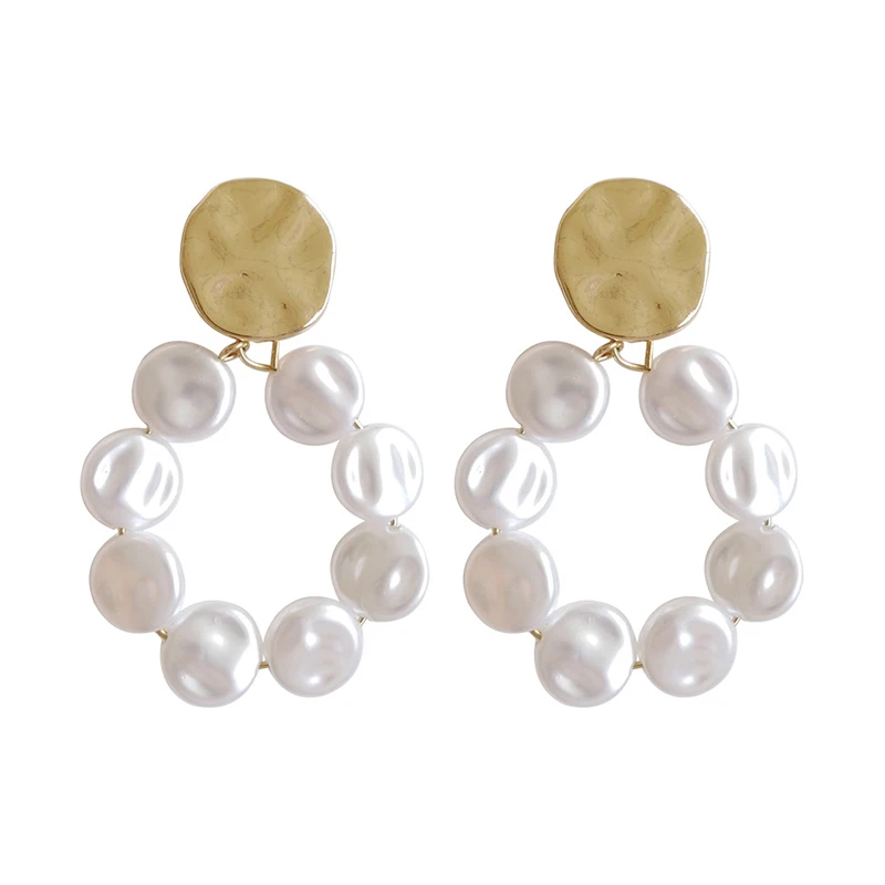 

Fashion Double Coin Acrylic Dangle Earrings For Women Metal Round Disc Minimalist Earrings Geometric Gold Color Sequins Jewelry