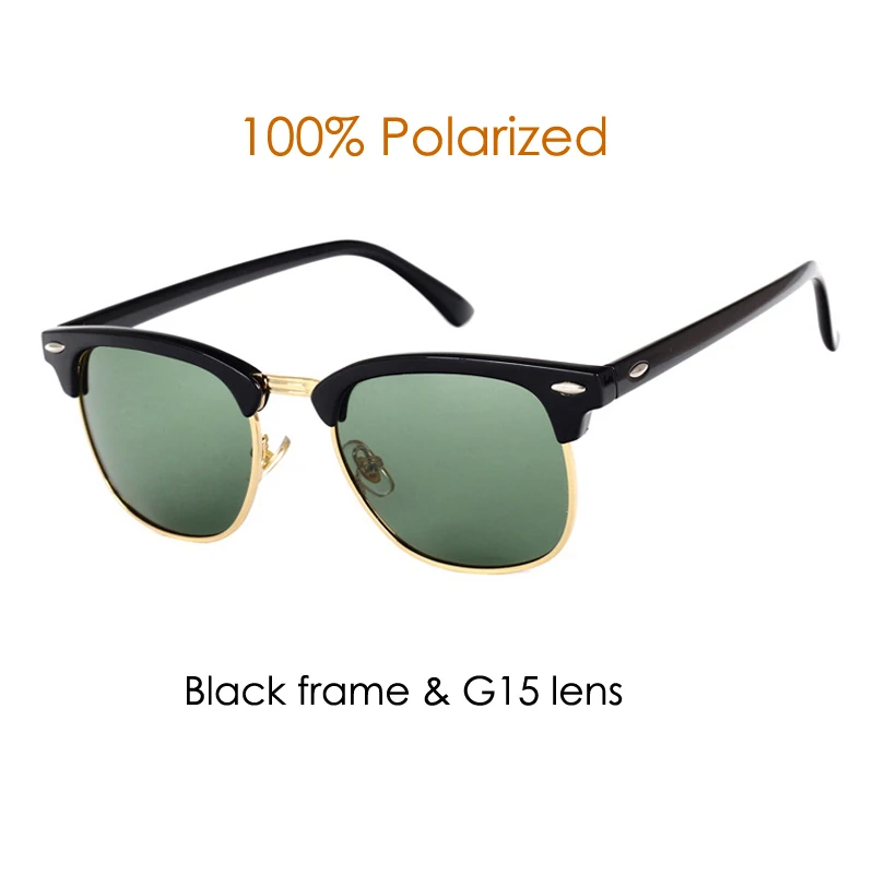 Горячее предложение Классический бренд поляризованных солнцезащитных очков Для мужчин Для женщин полуметаллический зеркальные солнцезащитные очки унисекс Gafas De Sol UV400 классический - Цвет линз: C9