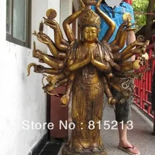 Bi0087 Тибет Buddhaism Бронза Медь 1000 Руки Руку Бодхисаттва гуань-Инь Гуаньинь Статуя
