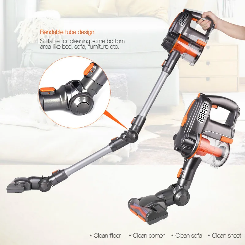 

Wireless Vertical Vacuum Cleaner Rechargeable Bagless Vacuum Sweeper Quiet Battery Carpet Cleaner With Bendable Extension Tube 0