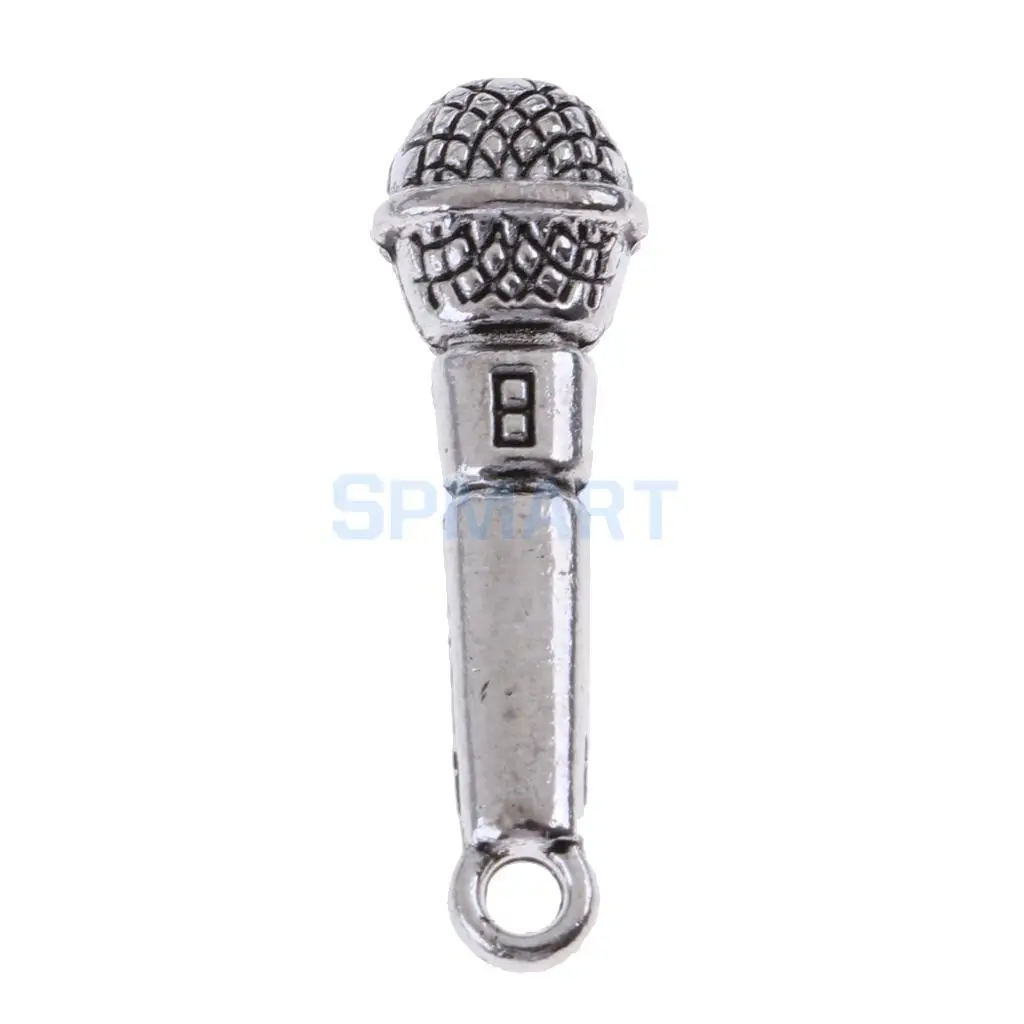 10 Pieces Alloy Microphone Model for 1/12 Dollhouse Miniature Music Room Decoration Dolls Accessories Children Kids Toys