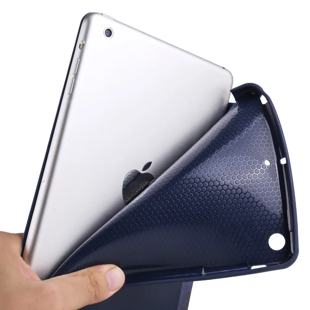 Мягкий чехол QUWIND с синей бабочкой для iPad Mini 1234 234 2017 2018 Air 1 2 Pro 9 7 10 5|Чехлы планшетов