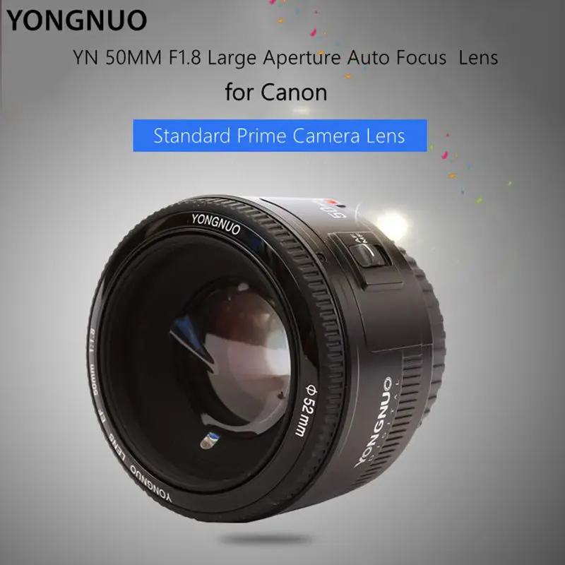 Fomito YONGNUO YN50mm f/1.8 AF Lens Aperture Auto Focus lens Large for Canon EOS 60D 70D 5D2 5D3 600d DSLR Camera | Электроника