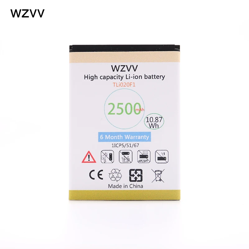 

wzvv 2500mAh Battery TLi020F1 for Alcatel One Touch Pop 2 5042d C7 7040 OT-7040 OT-7040D 5010D OT5010 OT5010D + Tracking Code