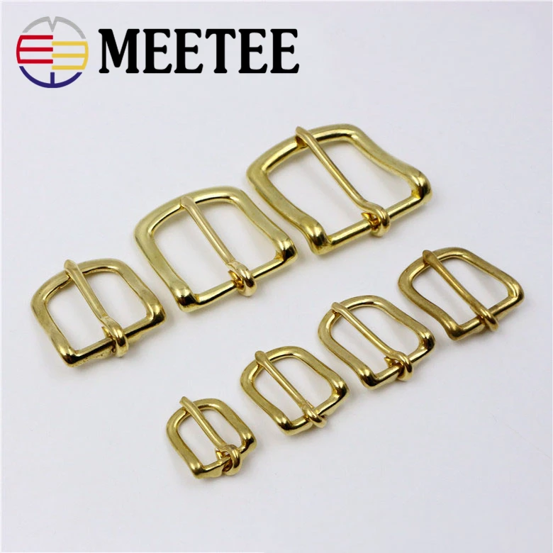 

2PCS Meetee New Solid Brass Belt Buckle Copper Men Pin Buckles DIY Mens Womens Jeans Luggage Hardware Accessories AP011