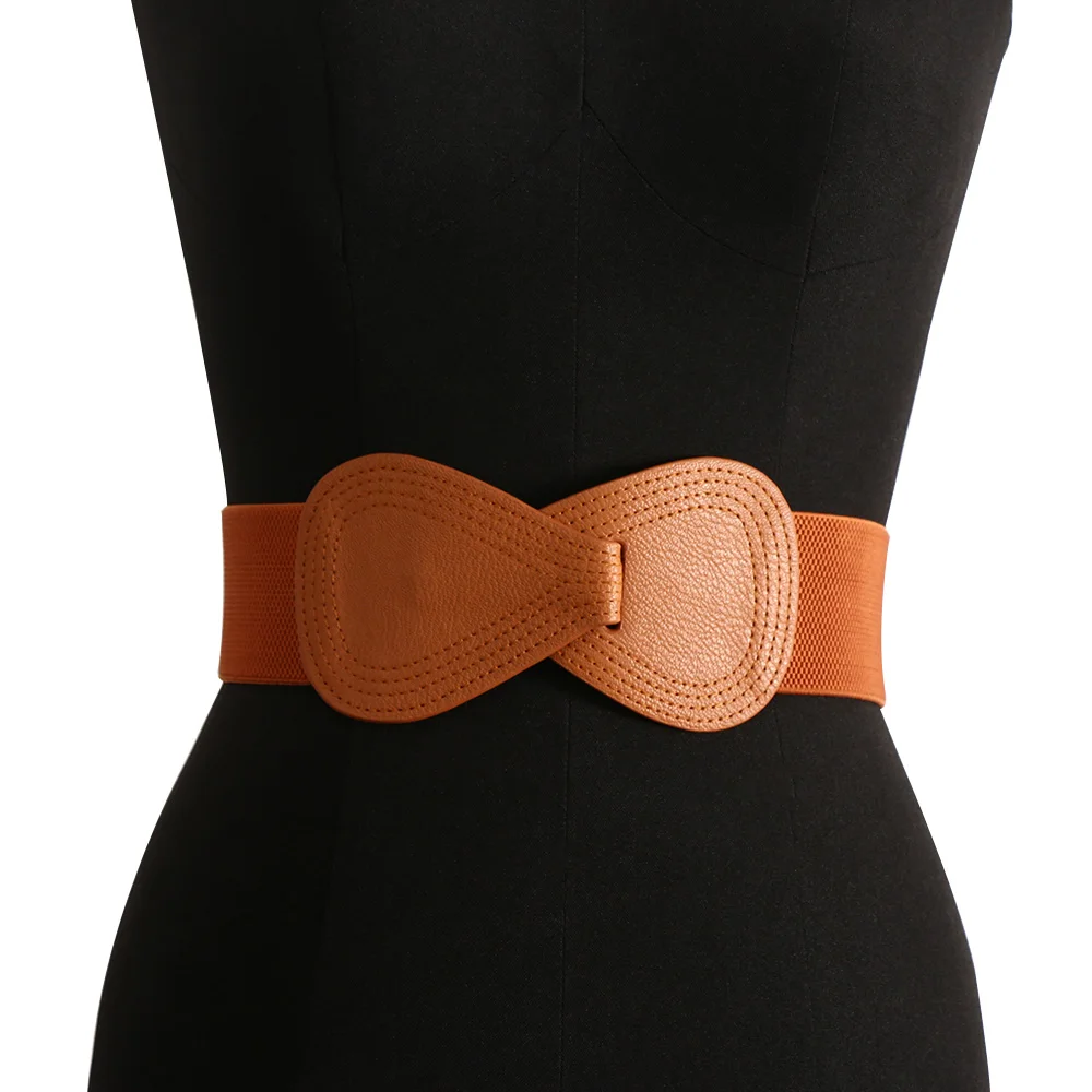 1PC Women Belts Leather Girdle Women Waist Belts Stretch Wide Waistband ...